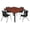 Cherry / Black / Black, variant on Romig Trek 30 in. Square Mobile Adjustable Classroom Table- Neo Walnut Top, Grey Base & 4 Andy 12 in. Blue Stack Chairs
