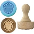 thumbnail image 1 of Sello de arcilla de madera, sello de arcilla de bellota, sellos de cerámica de madera de haya natural de 1,1 pulgadas, herramienta de cerámica de madera, herramienta pequeña para estampar cerámica, 1 of 9