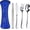 Thick 5 PCS, variant on Portable Stainless Steel Travel Utensils Set with Case Reusable Camping Silverware Kit for Daily and Outdoor Use