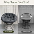 thumbnail image 5 of LayinSun Oversized Outdoor Rattan Swivel Papasan Chair with 6" Soft Thickened Cushion for Patio, Deck, Living Room, 5 of 7