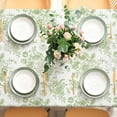 thumbnail image 3 of Green Flower Tablecloth Rectangle Floral Fabric Table Cloth Washable Wildflower Table Cover for Picnic Dinner Table Decoration, 60 x 102 Inch, 3 of 6