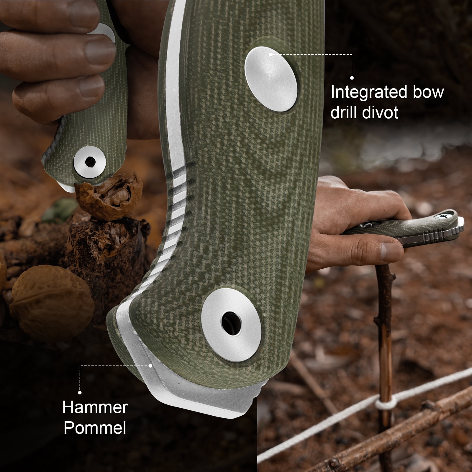 Kizer Drop Bear Fix 7 Fixed Knife AEB-L Blade Micarta Handle Survival Big Size With Sheath 1103A1 Big Size Camping