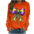 thumbnail image 2 of Xuyuer Women's Carnival Printed Long Sleeved Round Neck Mardi Gras Sweatshirt Carnival Outfits Women Carnival Sweatshirts Fat Tuesday Fashionable Pullover Tops, 2 of 6