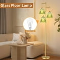 thumbnail image 7 of Gold Floor Lamp for Living Room,Bedroom,Tree 3 Light Standing Lamp Mid Century Modern Brass Tall Floor Lamps Vintage Retro Floor Lights Glass Green Flower Lamp Shade Farmhouse Boho Bohemian, 7 of 7