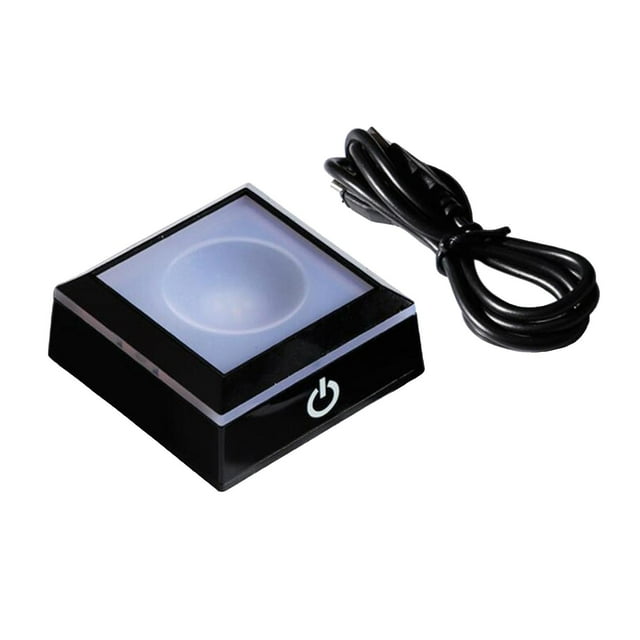 Tachiuwa LED Light Base Display Illumination Lamp Crafts for Crystals Art Home Black