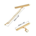 thumbnail image 2 of 10Sets Slide on End Clasps with Lobster Claw Clasps & Extension Chain 35mm for DIY Craft Making, Light Golden, 2 of 6
