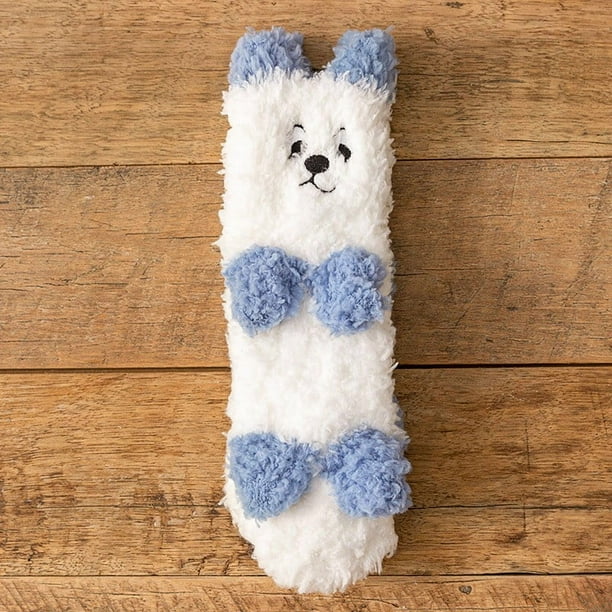 Calcetines navideños para dormir, bonitos calcetines tridimensionales de lana gruesa y cálida para mujer en invierno.
