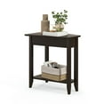 thumbnail image 2 of Canddidliike 2-Tier Wedge Narrow End Table with Storage Shelf and Solid Wood Legs-Espresso, Modern Nightstand, End Table for Bedroom Living Room, 2 of 6