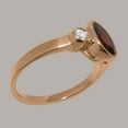 thumbnail image 3 of LBG British Made 14k Rose Gold Natural Garnet & Cubic Zirconia Womens Promise Ring - 33 size options - Size 9.5, 3 of 6