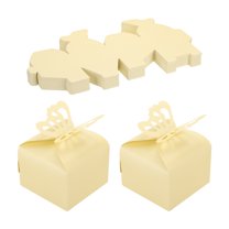 Uxcell Favor Boxes, Candy Party Butterfly Gift Boxes for Wedding Mother's Day Easter Anniversary Christmas Graduation Fantasy Beige