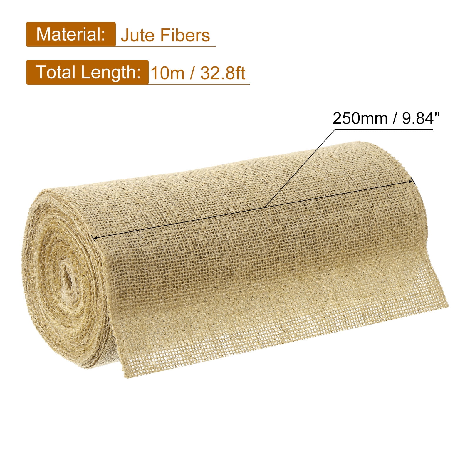 Uxcell 10 Yards Natural Burlap Ribbon 10 inch Jute Burlap Wired Ribbon Rustic Ribbon