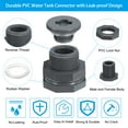 thumbnail image 3 of Unique Bargains PVC Bulkhead Fitting with Cap NPT 3/4" Water Tank Connector Gray 2Pcs, 3 of 6