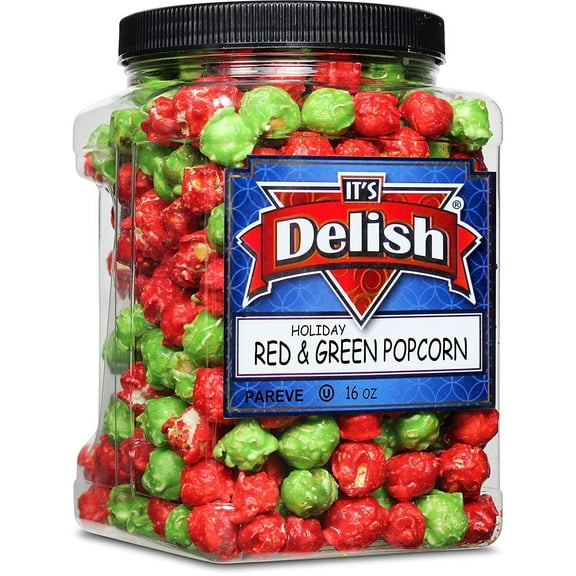 Holiday Red & Green Popcorn by It's Delish, 16 Oz Jumbo Container