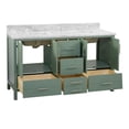 thumbnail image 3 of California 60" Double Bathroom Vanity with Sage Green Cabinet and Carrara Marble Top, 3 of 5