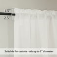 thumbnail image 3 of OVZME Bethany Ivory Faux Linen Curtains Tier 36 Inch Length, Light Filter Textured Short Cafe Curtains for Bathroom Basement, Solid Farmhouse Small Kitchen Curtains with Rod Pocket, 30"Wx36"L 2 Panel, 3 of 5