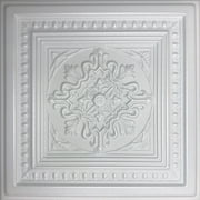 White Styrofoam Ceiling Tile Pescara (Package of 8 ceiling tiles)