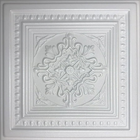 White Styrofoam Ceiling Tile Pescara (Package of 8 ceiling tiles)