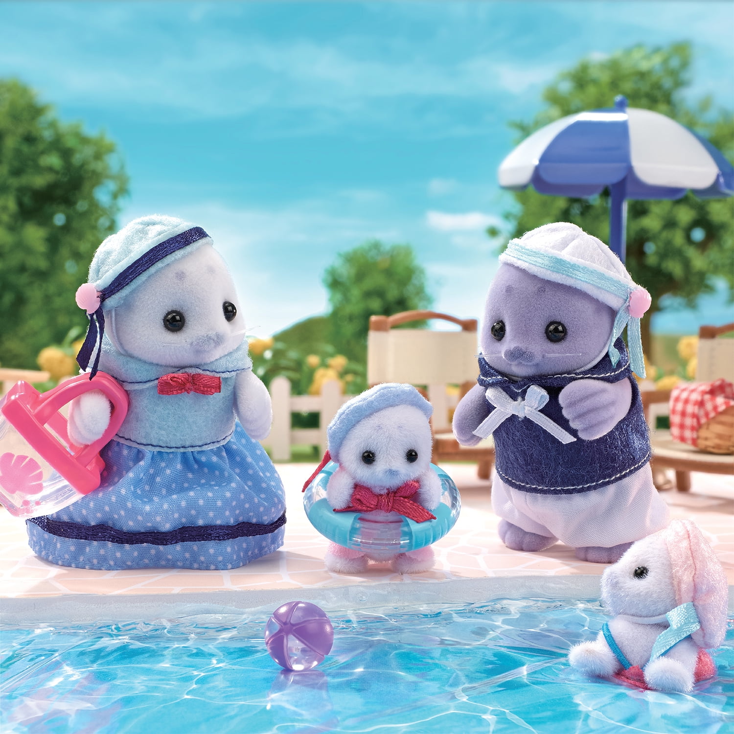 Calico Critters Seal Family, Set of 4 Collectible Doll Figures