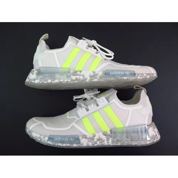 Size 13 Adi - das ORIGINALS Men's NMD R1 Sneaker Shoes White Solar Yellow GW5637