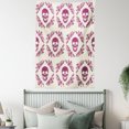 thumbnail image 4 of Skull Decorations Tapestry, Maroon Decorative Monochrome Calavera Surround by Circle Wreath Print, Wall Hanging for Bedroom Living Room Dorm Decor, 60W X 80L Inches, Red Beige, by Ambesonne, 4 of 5