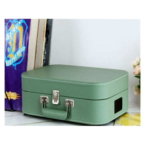 Portable Vinyl Record Player Vintage Handheld Leather Case Vinyl Record Player Phono Speaker ,Simple Setup