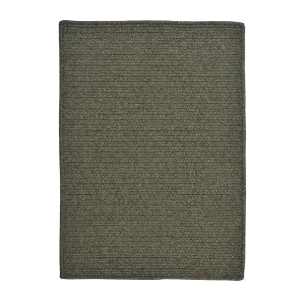8' x 10' Olive Green Rectangular Handmade Braided Area Rug