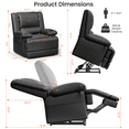 thumbnail image 2 of Poshby Dual Motor Lift Recliner Chair with Massage, Heat, Faux Leather For Living Room, Black, 2 of 8