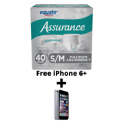 Assurance Underwear for Men, Maximum, S/M, 40 Ct (Pack of 6 | Total of 240 ct)