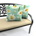 thumbnail image 2 of Jordan Manufacturing 16" x 16" Daphne Iceberg Aqua Floral Square Outdoor Throw Pillow (2 Pack), 2 of 11