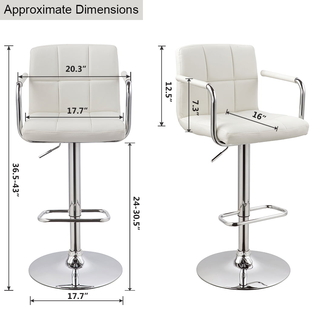 Duhome Bar Stools Counter Height Adjustable Bar Chairs With Back Barstools Set Of 2 Pu Leather Swivel Bar Stool Kitchen Counter Stools Dining Chairs White Walmartcom Walmartcom