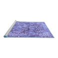 thumbnail image 2 of Ahgly Company Machine Washable Indoor Round Abstract Blue Modern Area Rugs, 5' Round, 2 of 4