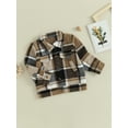 thumbnail image 3 of Bagilaanoe Toddler Baby Boy Shirt Jacket Plaid Long Sleeve Single-Breasted Shacket with Pockets 4T 5T 6T 7T 8T Kids Fall Casual Outwear, 3 of 8