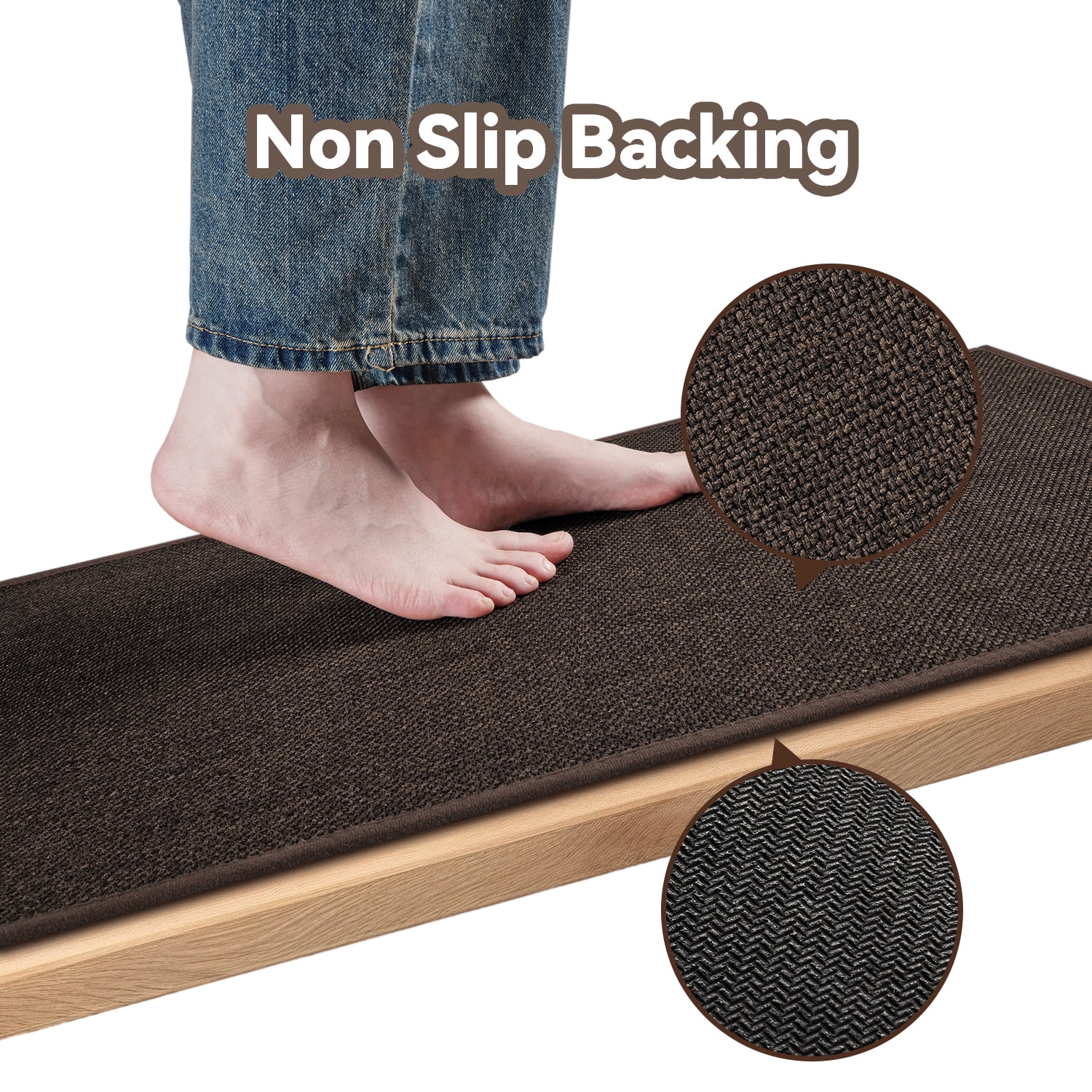 SIXHOME Washable Kitchen Rug, Absorbent Non-Slip Woven Floor Mat