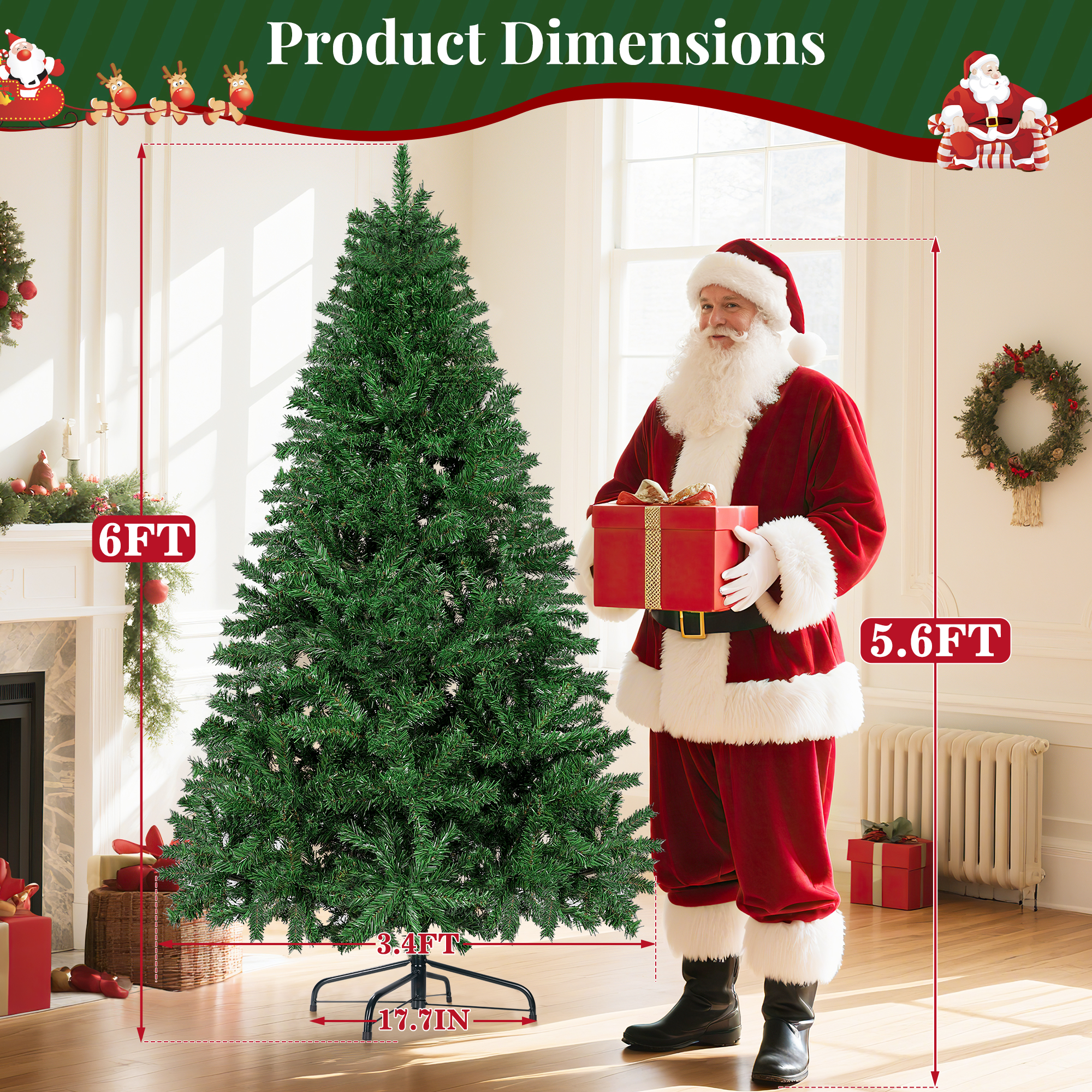 Aufeile 6ft Unlit Artificial Spruce Christmas Tree photo 2