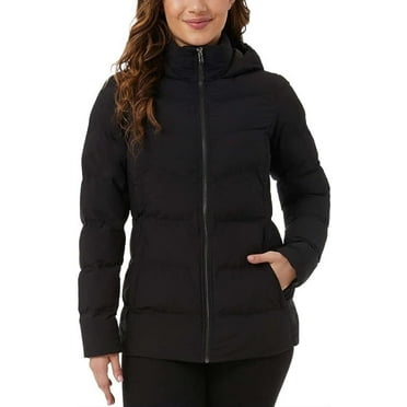 32 DEGREES Women's Wide Channel Hooded Puffer Winter Jacket