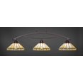 thumbnail image 2 of Bow 3 Light Bar Shown In Dark Granite Finish With 15 Honey & Brown Mission Art Glass, 2 of 2
