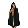 thumbnail image 3 of SAWOBUUN Renaissance Hooded Cloak for Men Women,Halloween Medieval Cape Witch Robe Victorian Suede Cape, 3 of 9