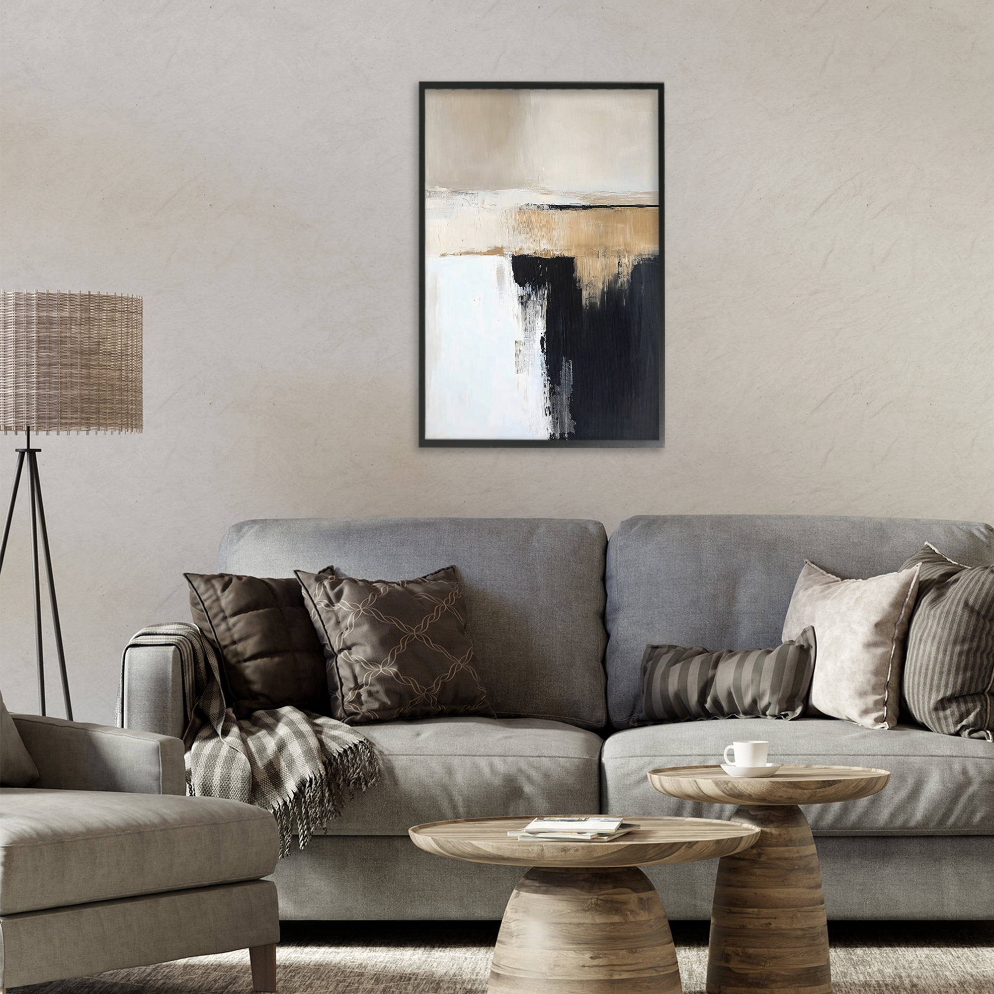 Stupell Industries Desert Horizon Muted Abstract Black Framed Giclee Art, design by Gina Kelly
