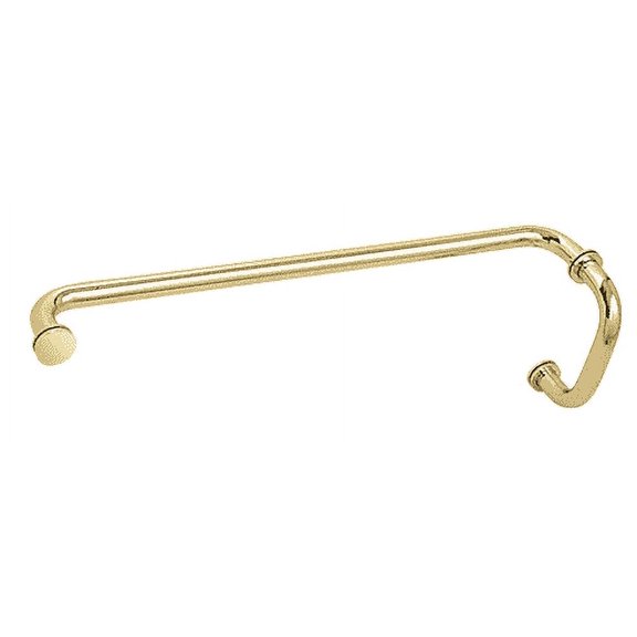 CRL BM6X24BR Polished Brass 6" Pull Handle and 24" Towel Bar BM Series Combination With Metal Washers