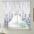 thumbnail image 2 of Spring Blue Eucalyptus Swag Valances for Windows, Kitchen Curtains 36 Inch Length 2 Panels Set, Botanical Green Leaf Country Short Curtains for Small Windows Rod Pocket Cafe Curtains Drapes 28"x36", 2 of 8