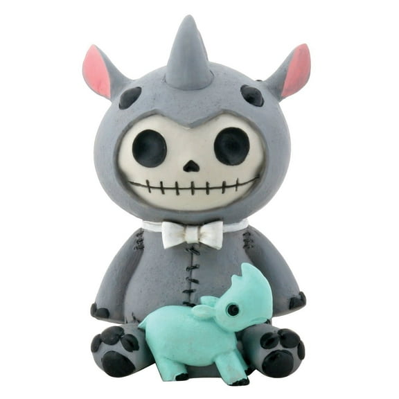 SUMMIT COLLECTION Furrybones Rhino Buster Signature Skeleton in Rhinoceroses Costume with Baby Blue Rhino