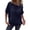 Dark Blue, variant on CIENVNSTG Linen Shirts for Women Loose Fit Crew Neck Short Sleeve Tops Plus Size Lightweight Pullover Top Casual Dressy Blouse Black XL