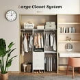 thumbnail image 3 of YOUDENOVA 5FT Closet System with 3 Drawers, 59 Inches Wood Closet Organizer System, Walk-in Closet Built In System Tower, Closet Wardrobe Clothes Garment Racks, White, 3 of 7