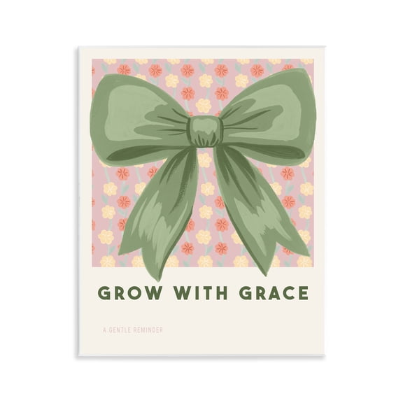 Stupell Industries Grow With Grace Ribbon Wall Plaque Art, design by Courtney Haley, 14 x 11