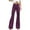Purple, variant on WREESH Womens Flare Leggings Fashion Comfortable Solid Color Pocket Casual Flared Pants Olive Green