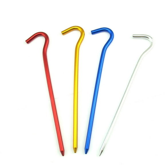 BESTYASH Heavy Duty Tent Pegs Nail Shape Red 8pcs for Canopy Ground Support