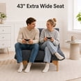 thumbnail image 3 of 43" Oversized Accent Chair, Paproos Comfy Reading Chair, Cloud Lounge Accent Chair Bean Bag Chair for Adults, Corduroy Upholstered Lazy Sofa for Living Room Bedroom, Dark Gray, 3 of 11