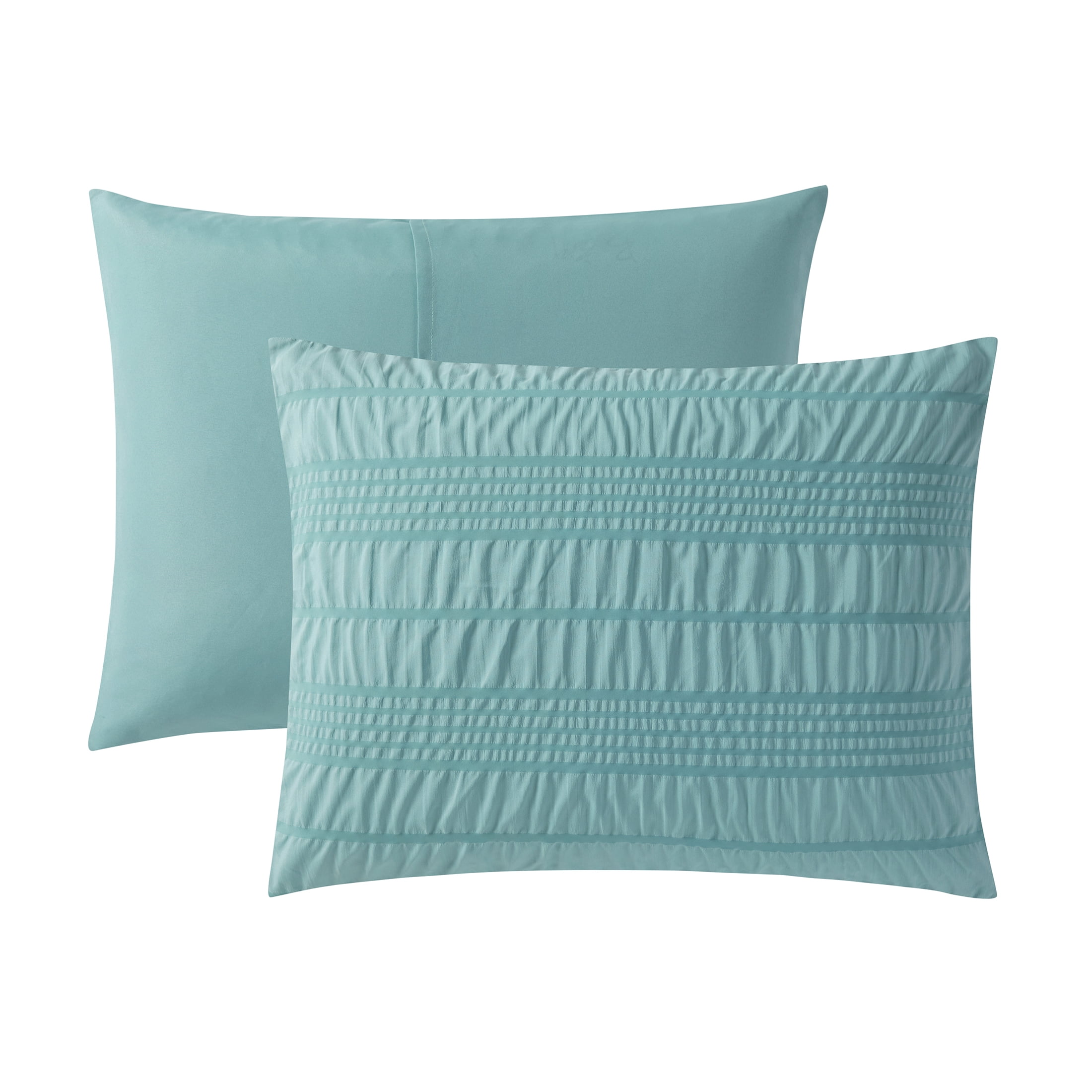 VCNY Home Ultimate Bedding Bundle 10-Piece Teal Seersucker Textured Bed in a Bag, Twin/Twin XL