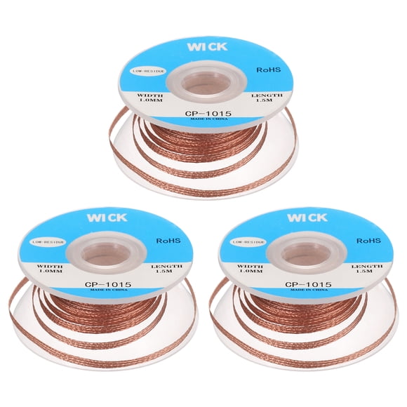 Uxcell Solder Wick Braid No-Clean Desoldering Wick Braid for Remove the Solder Electrical Components 0.04 Inch x 5 Feet