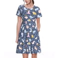 thumbnail image 1 of Balery Cute Baby Animals Vestidos sueltos de manga corta para mujer, vestidos de verano 2025, vestidos casuales de corte A con vuelo., 1 of 6